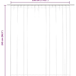 vidaXL Gordijn verduisterend met haken 290x245 cm grijs