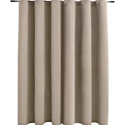 vidaXL Gordijn verduisterend met metalen ringen 290x245 cm beige