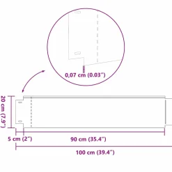 vidaxl Grashek 100 x 20 x 0.07 cm Gegalvaniseerd staal