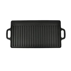 vidaXL Grillplaat gietijzer dubbelzijdig 38x23 cm 2 st