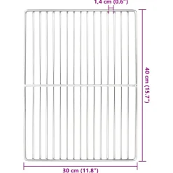 vidaXL Grillrooster 40 x 30 cm Roestvrij staal zilver