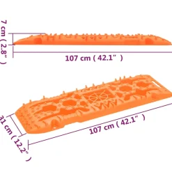 vidaXL Gripplaten 2 st 107x31x7 cm nylon oranje