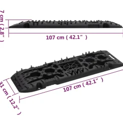 vidaXL Gripplaten 2 st 107x31x7 cm nylon blauw