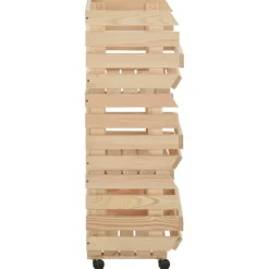 vidaXL Groentetrolley 37x30x80 cm massief grenenhout
