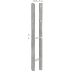 vidaXL Grondankers 6 st 7x6x60 cm gegalvaniseerd staal zilverkleurig