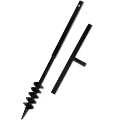 vidaXL Grondboor met handvat en schroefkop (dubbele schroef) 80 mm (zwart)
