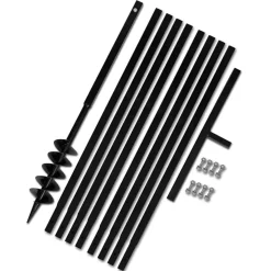 vidaXL Grondboor 100 mm met 9 m verlengstuk Staal