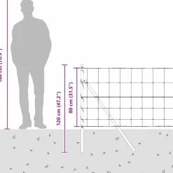 vidaXL Grond Fix Gelast Draadhek 25 x 0,8 m Gegalvaniseerd staal Mesh