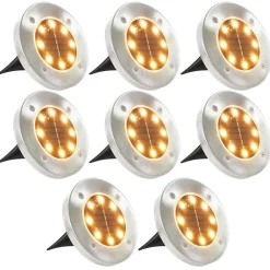 vidaXL Grondlampen 8 st solar LED warmwit