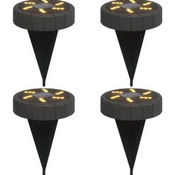 vidaXL Grondlampen 4 st solar met grondpennen warmwit