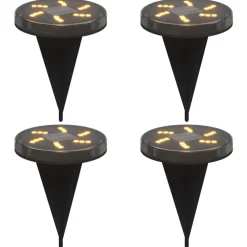 vidaXL Grondlampen 4 st solar met grondpennen warmwit