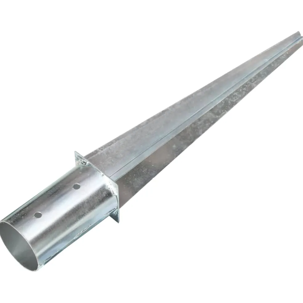 vidaXL Grondpinnen 2 st 8x61 cm gegalvaniseerd staal zilverkleurig