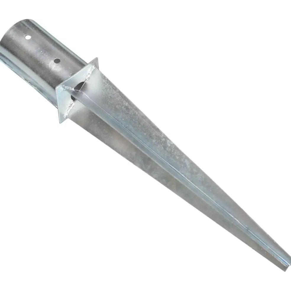 vidaXL Grondpinnen 2 st 8x61 cm gegalvaniseerd staal zilverkleurig