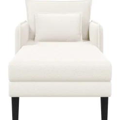 vidaXL Grote chaise longue Crèmekleurig Bouclé