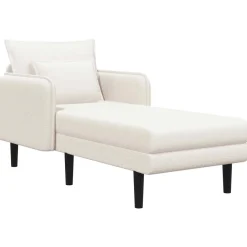 vidaXL Grote chaise longue Crèmekleurig Bouclé