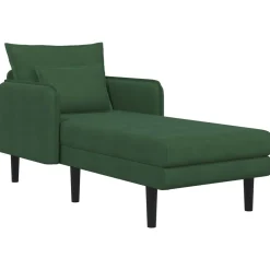 vidaXL Grote chaise longue Donkergroen Katoenen stof