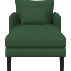 vidaXL Grote chaise longue Donkergroen Katoenen stof