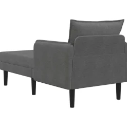 vidaXL Grote chaise longue Donkergrijs Katoenen stof
