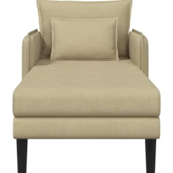 vidaXL Grote chaise longue Grijs groen Katoenen stof