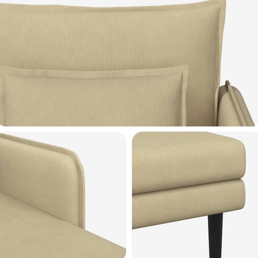 vidaXL Grote chaise longue Grijs groen Katoenen stof