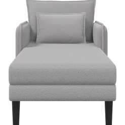 vidaXL Grote chaise longue Lichtgrijs Bouclé