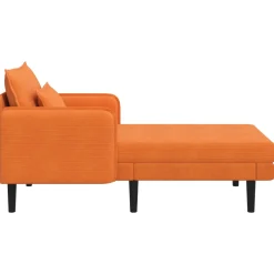 vidaXL Grote chaise longue Oranje Katoenen stof