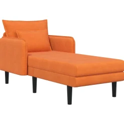 vidaXL Grote chaise longue Oranje Katoenen stof