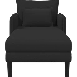 vidaXL Grote chaise longue Zwart Bouclé