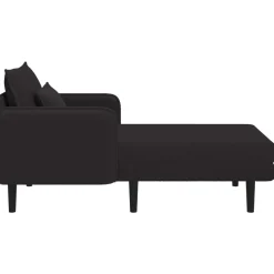 vidaXL Grote chaise longue Zwart Bouclé