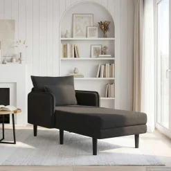 vidaXL Grote chaise longue Zwart Bouclé