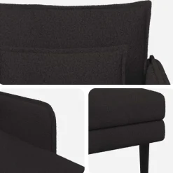 vidaXL Grote chaise longue Zwart Bouclé