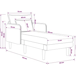 vidaXL Grote chaise longue Zwart Bouclé