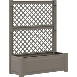 vidaXL Grote plantenbak met trellis PP Grijs