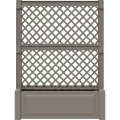 vidaXL Grote planter met trellis Grijs 99,5 x 43 x 133,5 PP