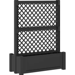 vidaXL Grote planter met trellis Antracietkleurig 99,5 x 43 x 133,5 PP