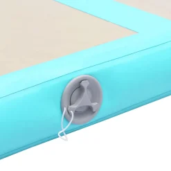 vidaXL Gymnastiekmat met pomp opblaasbaar 100x100x10 cm PVC blauw