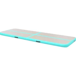 vidaXL Gymnastiekmat met pomp opblaasbaar 100x100x10 cm PVC blauw