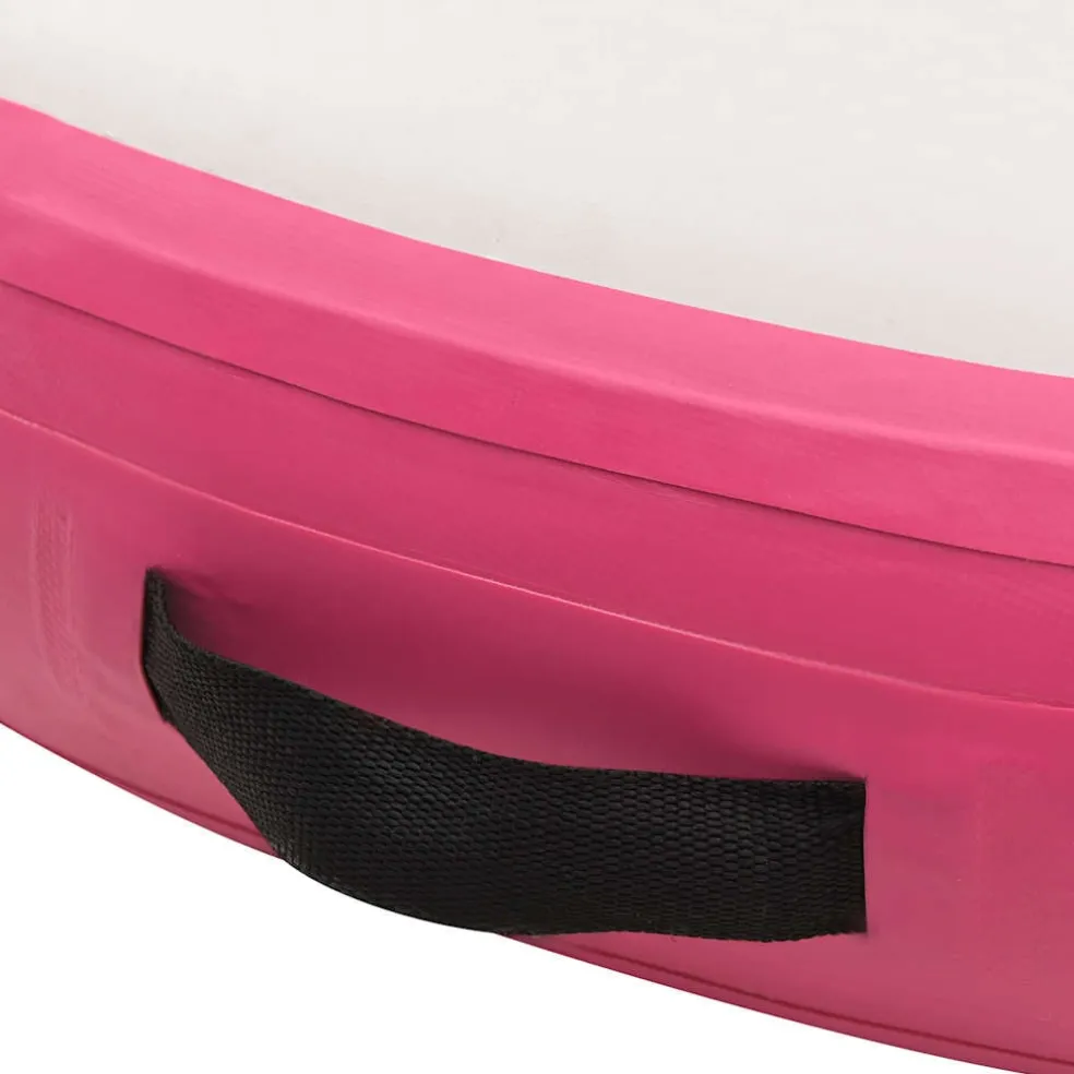 vidaXL Gymnastiekmat met pomp opblaasbaar 100x100x10 cm PVC roze