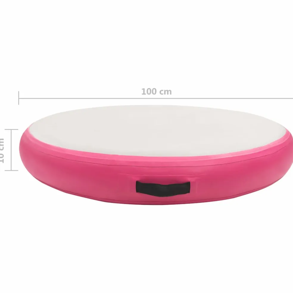 vidaXL Gymnastiekmat met pomp opblaasbaar 100x100x10 cm PVC roze