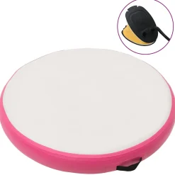 vidaXL Gymnastiekmat met pomp opblaasbaar 100x100x10 cm PVC roze