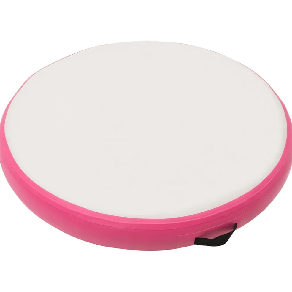 vidaXL Gymnastiekmat met pomp opblaasbaar 100x100x10 cm PVC roze