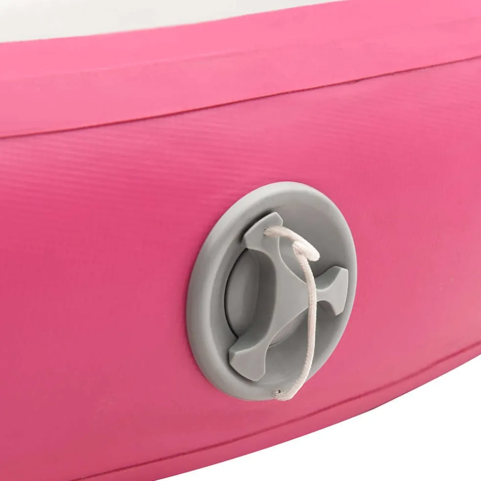 vidaXL Gymnastiekmat met pomp opblaasbaar 100x100x10 cm PVC roze