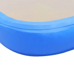 vidaXL Gymnastiekmat met pomp opblaasbaar 300x100x10 cm PVC blauw