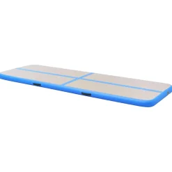 vidaXL Gymnastiekmat met pomp opblaasbaar 300x100x10 cm PVC blauw