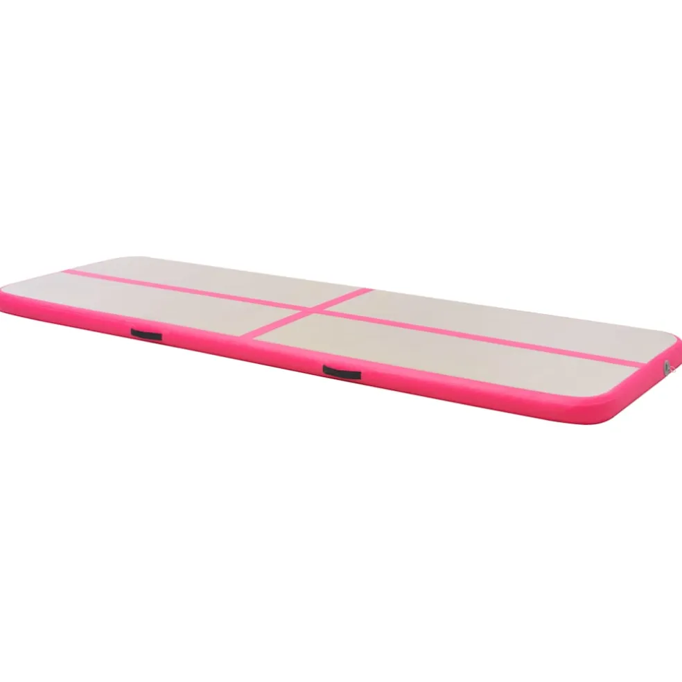 vidaXL Gymnastiekmat met pomp opblaasbaar 300x100x10 cm PVC roze