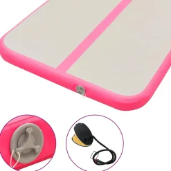 vidaXL Gymnastiekmat met pomp opblaasbaar 300x100x10 cm PVC roze