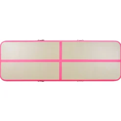 vidaXL Gymnastiekmat met pomp opblaasbaar 300x100x10 cm PVC roze