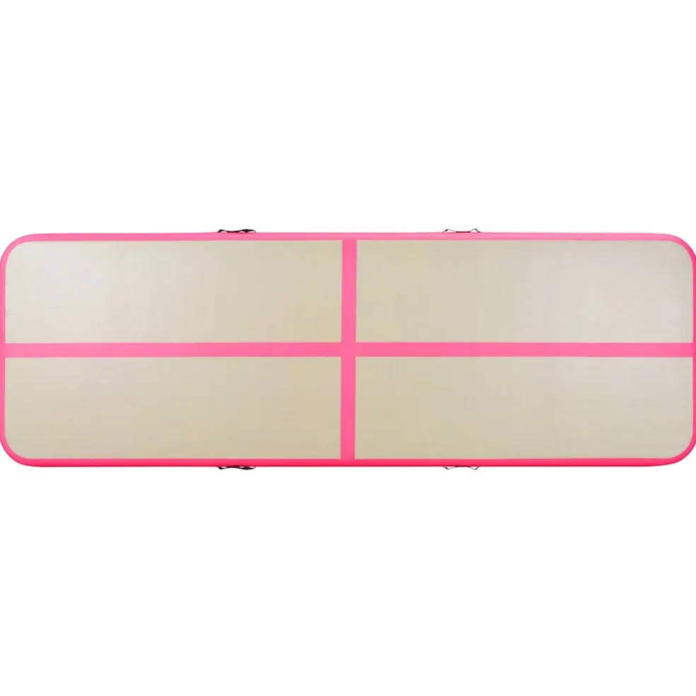 vidaXL Gymnastiekmat met pomp opblaasbaar 300x100x10 cm PVC roze