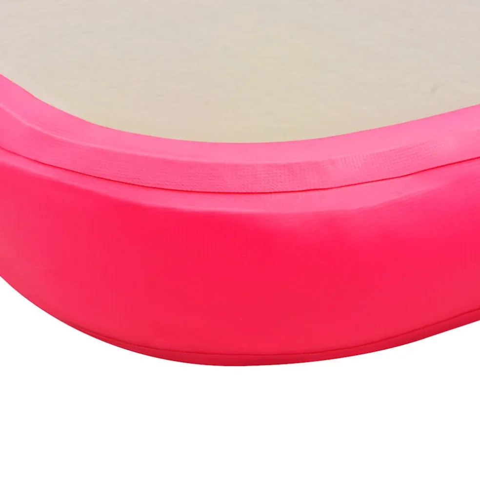 vidaXL Gymnastiekmat met pomp opblaasbaar 300x100x10 cm PVC roze