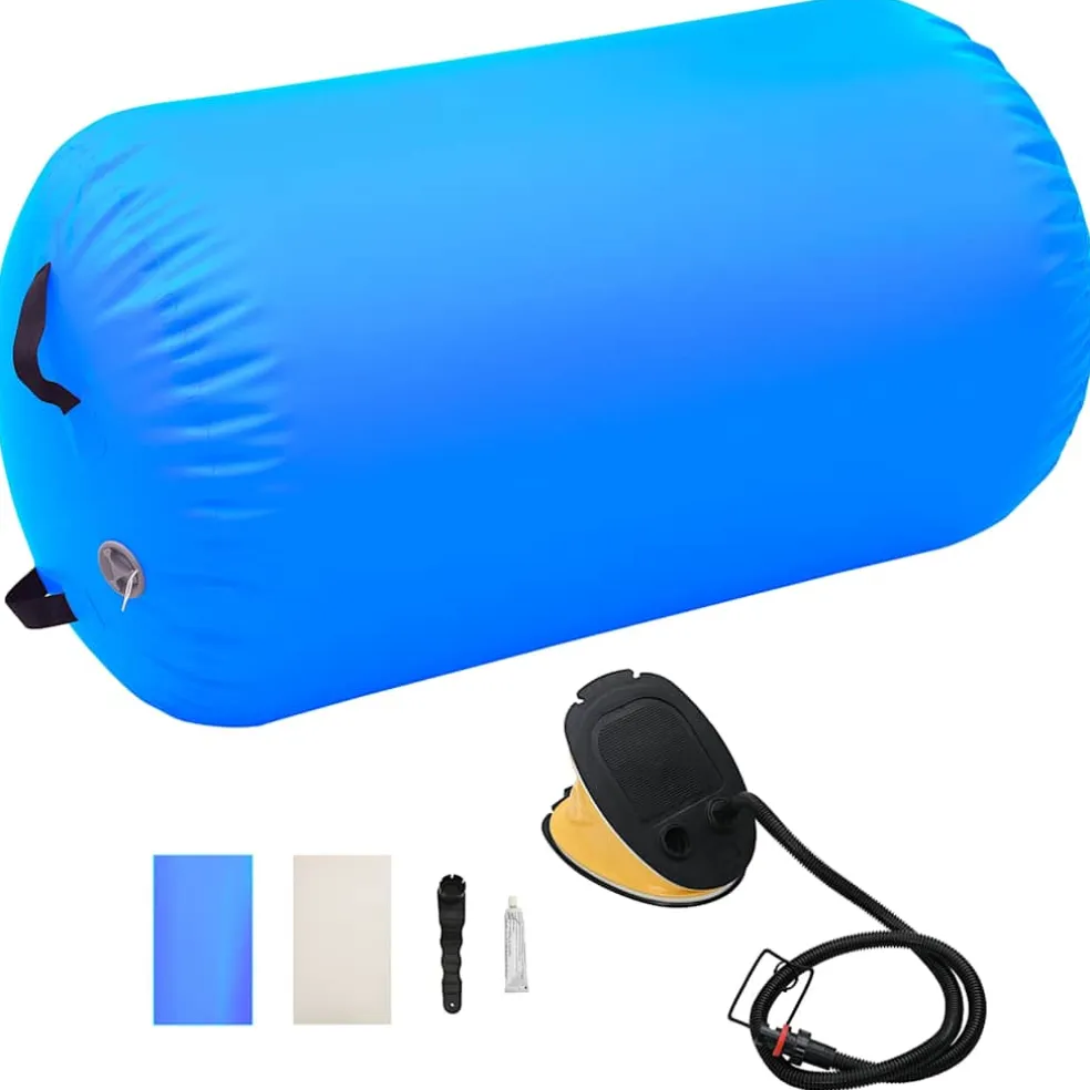 vidaXL Gymnastiekrol met pomp opblaasbaar 100x60 cm PVC blauw